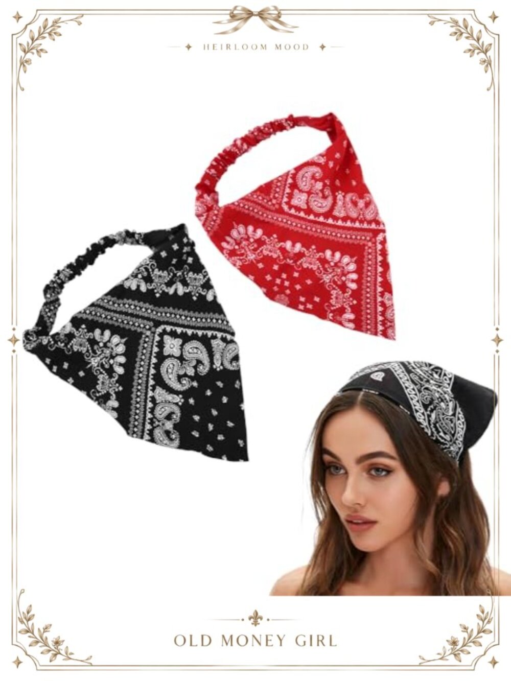 Elastic Chiffon Paisley Headband Hair Bandana Triangle Head Wrap Scarf